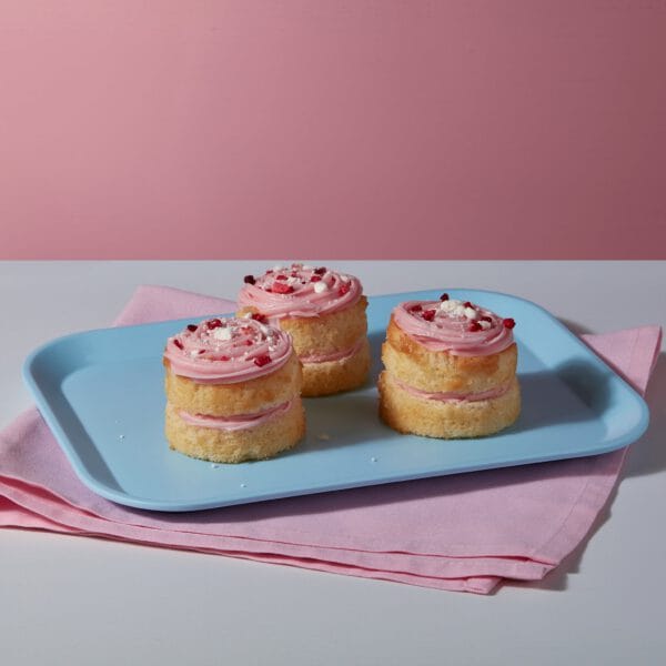 Three of our Eaton Mess Mini Cakes on a plate.